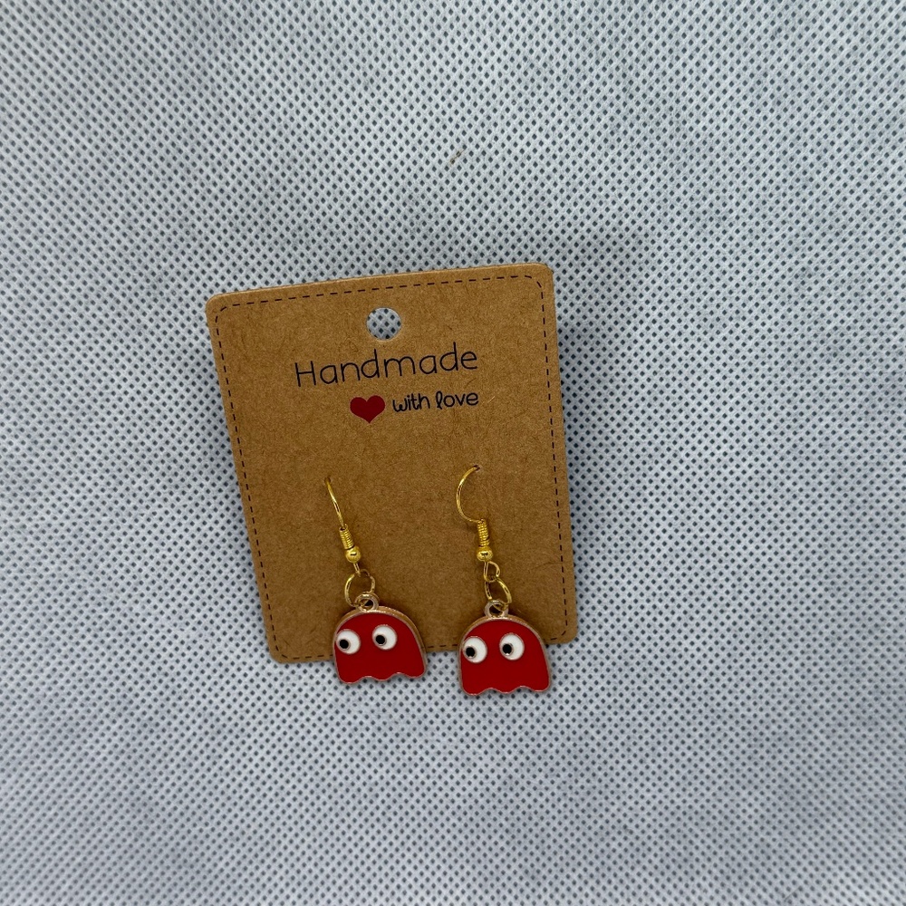 Handmade Red Ghost Earrings
